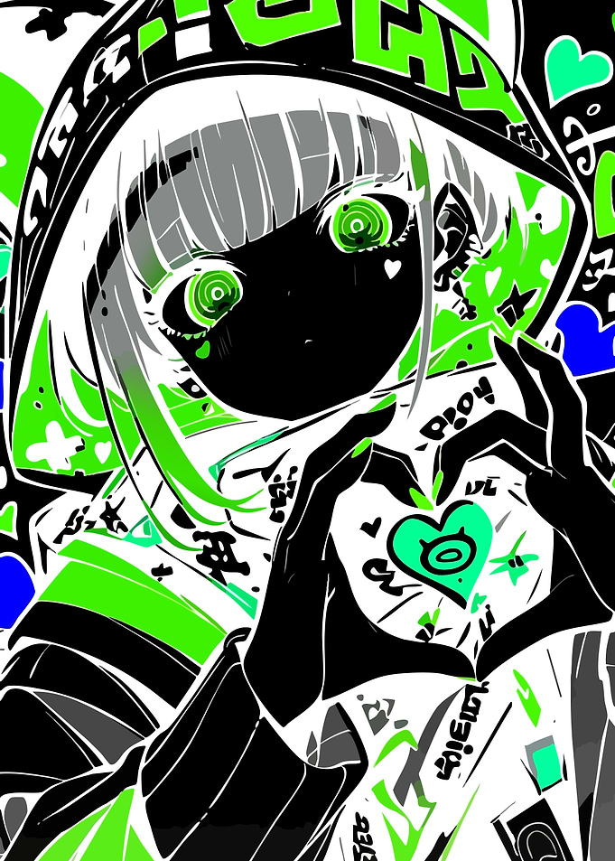 Anime Girl Making Heart Shape
