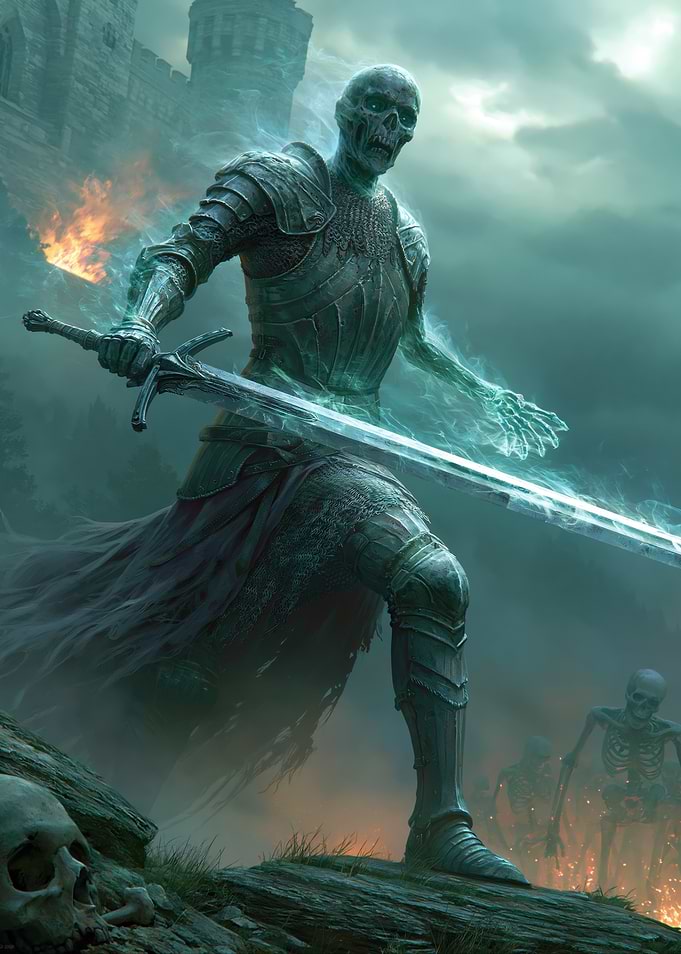 Undead Knight with Glowing Sword