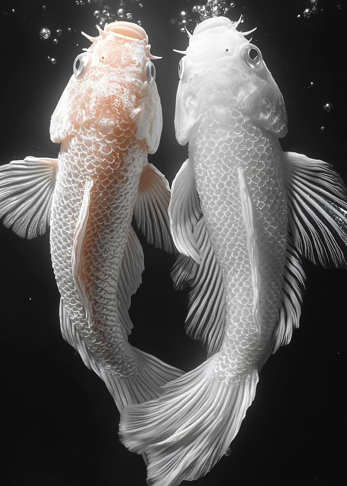 Two Koi Fish in Water