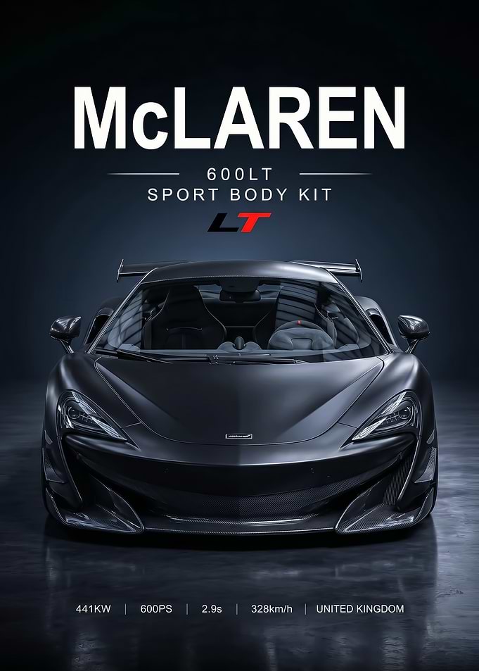 sleek black McLaren 600LT Sport Body Kit