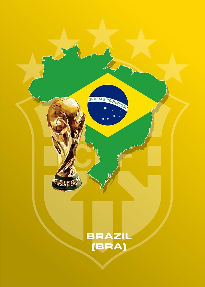 Brazil World Cup Trophy Map