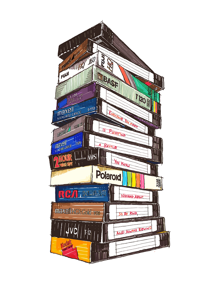 Stack of VHS Tapes