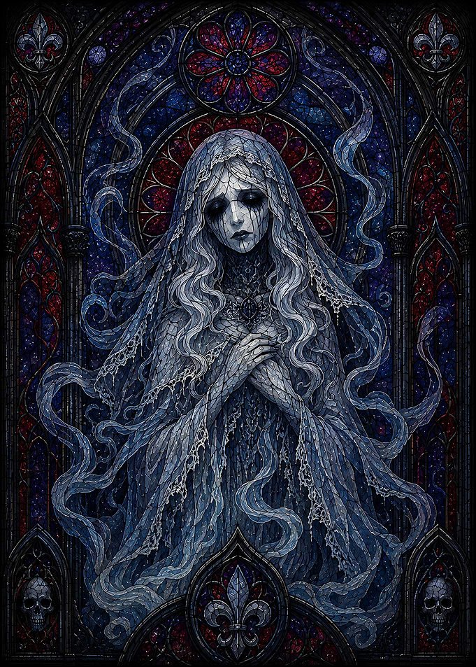 Gothic Bride Stained Glass Art