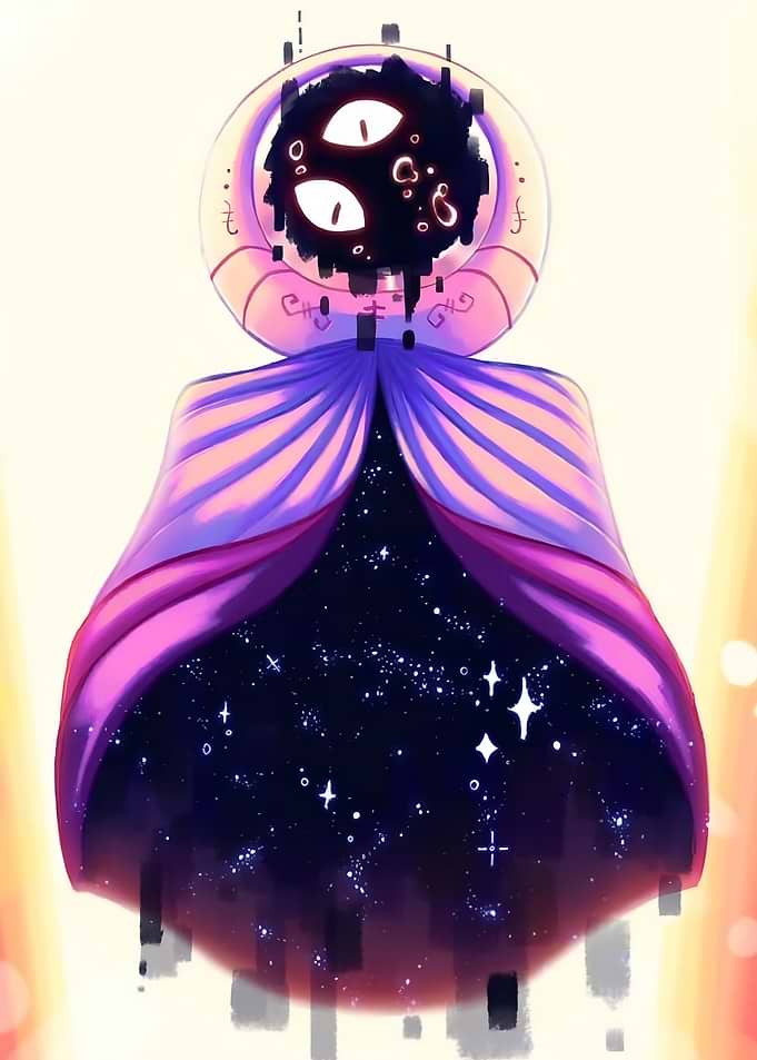 Cosmic Being with Glitching Eyes
