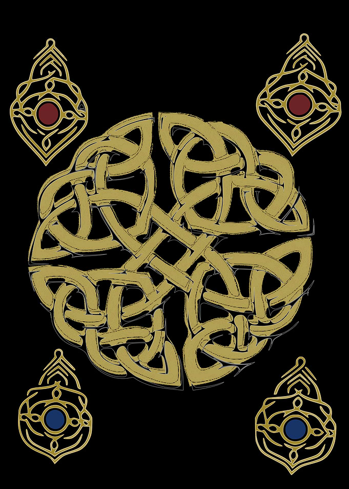 Celtic Knotwork with Gemstone Pendants