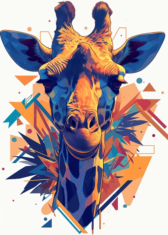 Geometric Giraffe Portrait