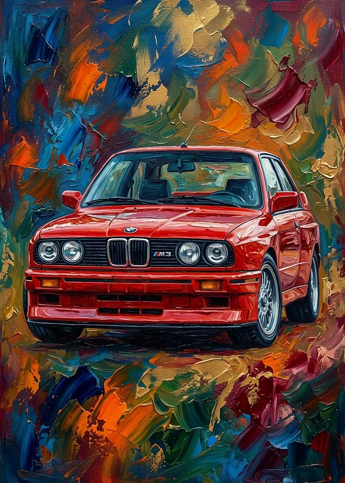 Red BMW M3 E30 Painting