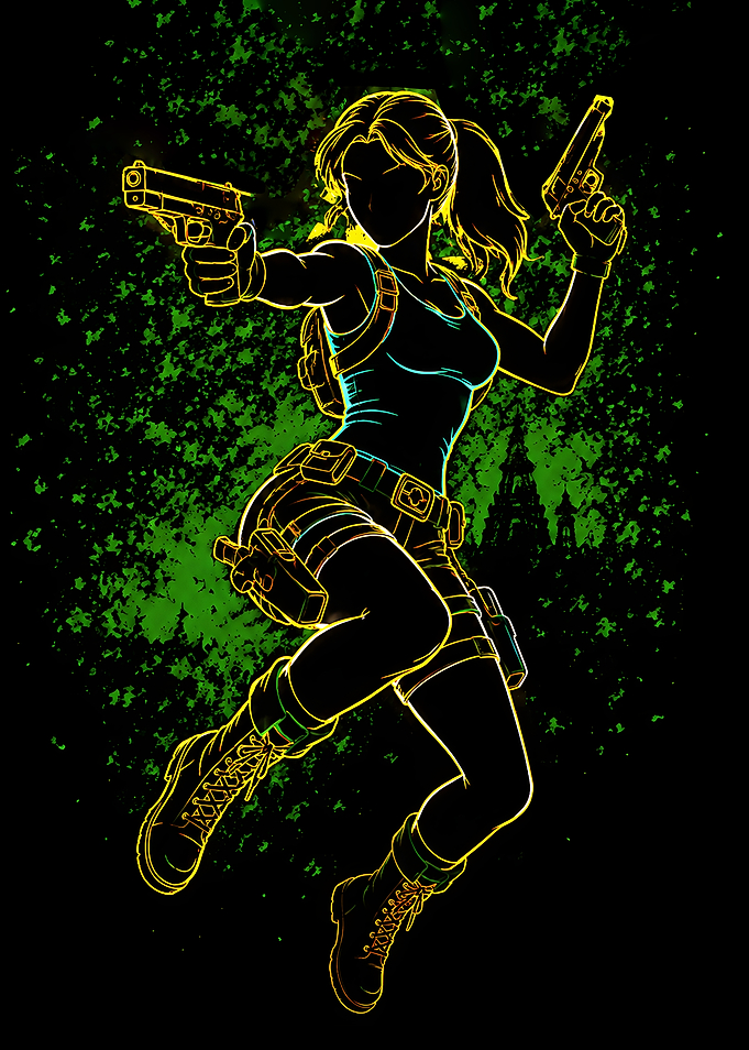 Lara Croft with dual pistols