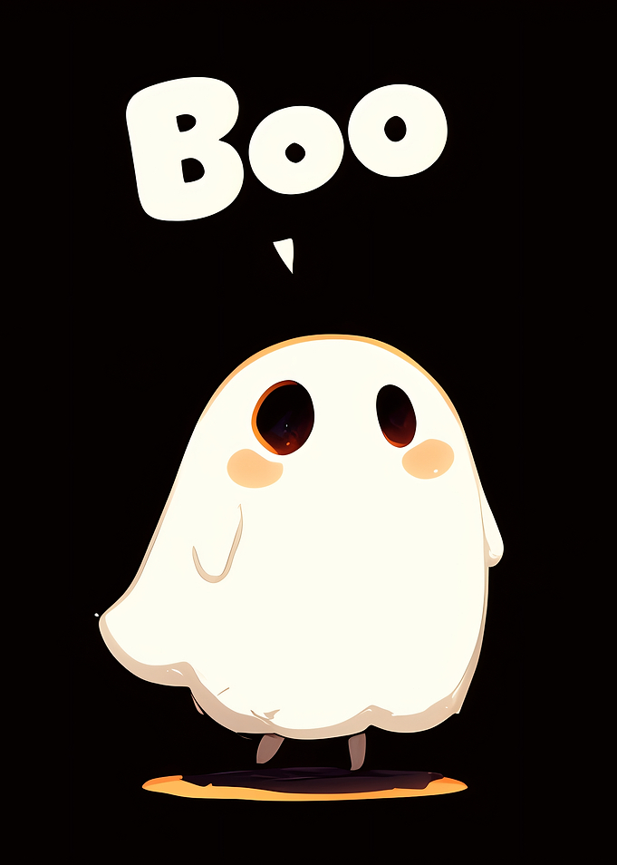 Cute Ghost Saying Boo