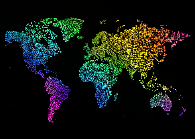 Rainbow Dot World Map