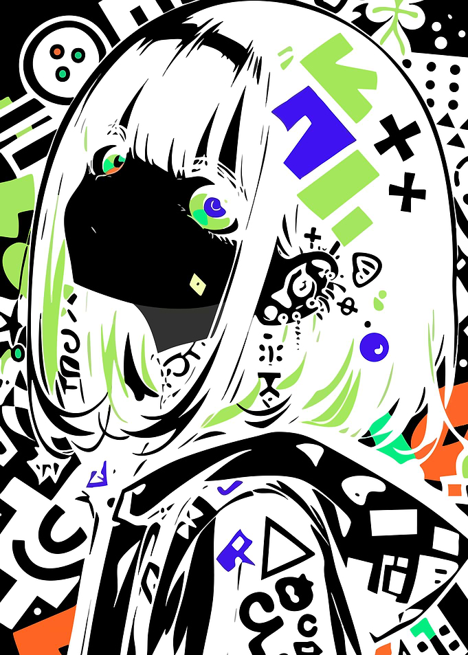 Anime Girl with Abstract Background