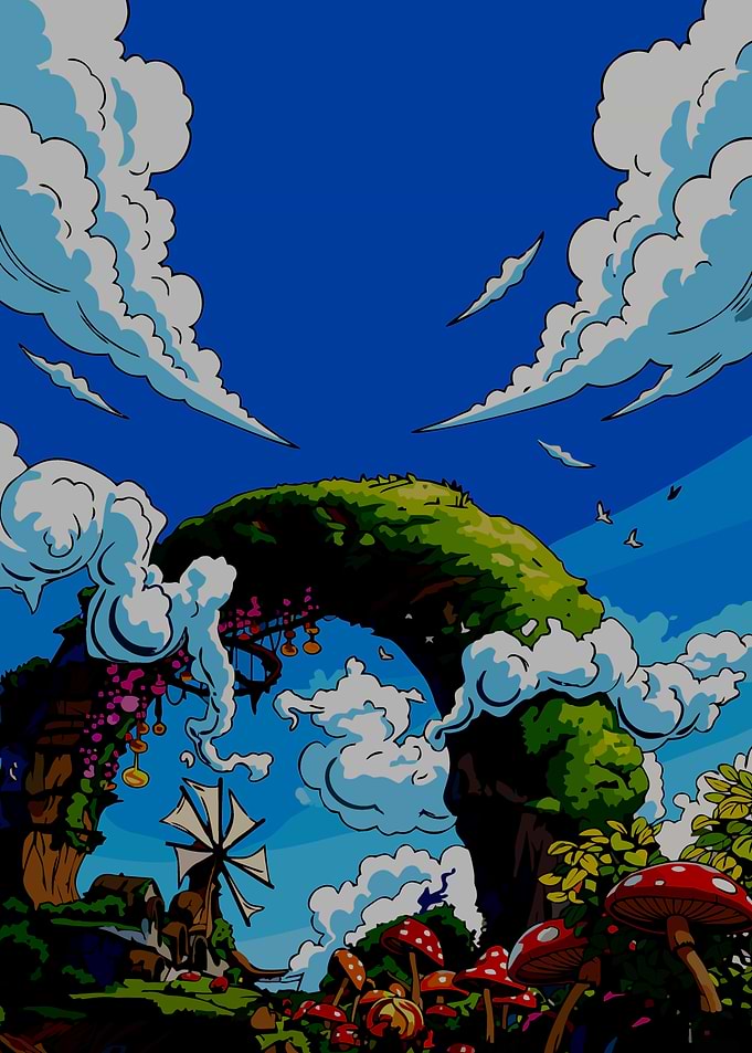 Whimsical Fantasy Landscape with Archway