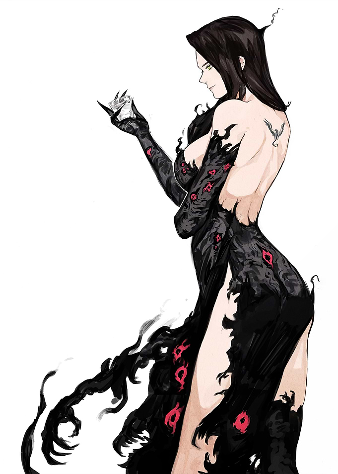Dark Fantasy Woman with Crystal