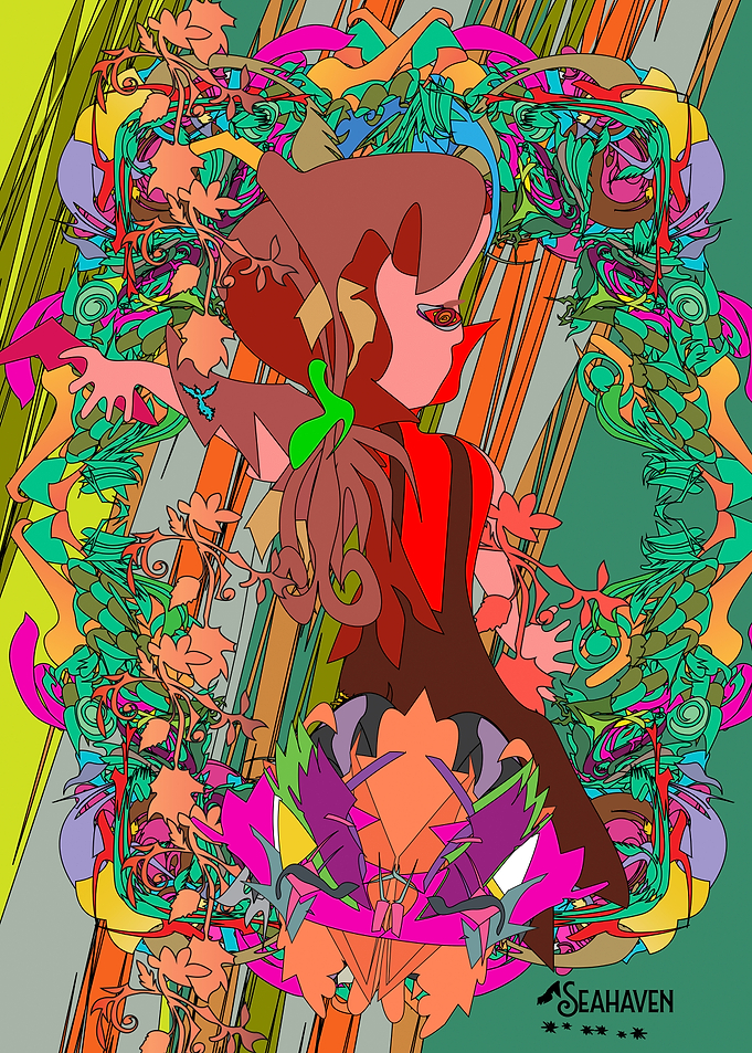 Abstract Floral Character Art