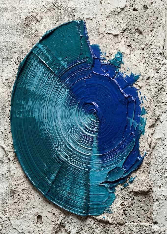 Abstract Blue and Teal Paint Swirl