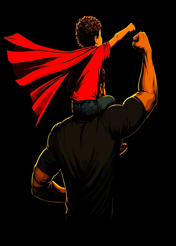Father and Son Superhero Duo