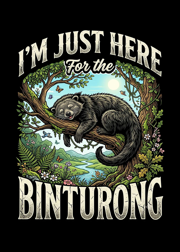 Binturong Sleeping in Tree