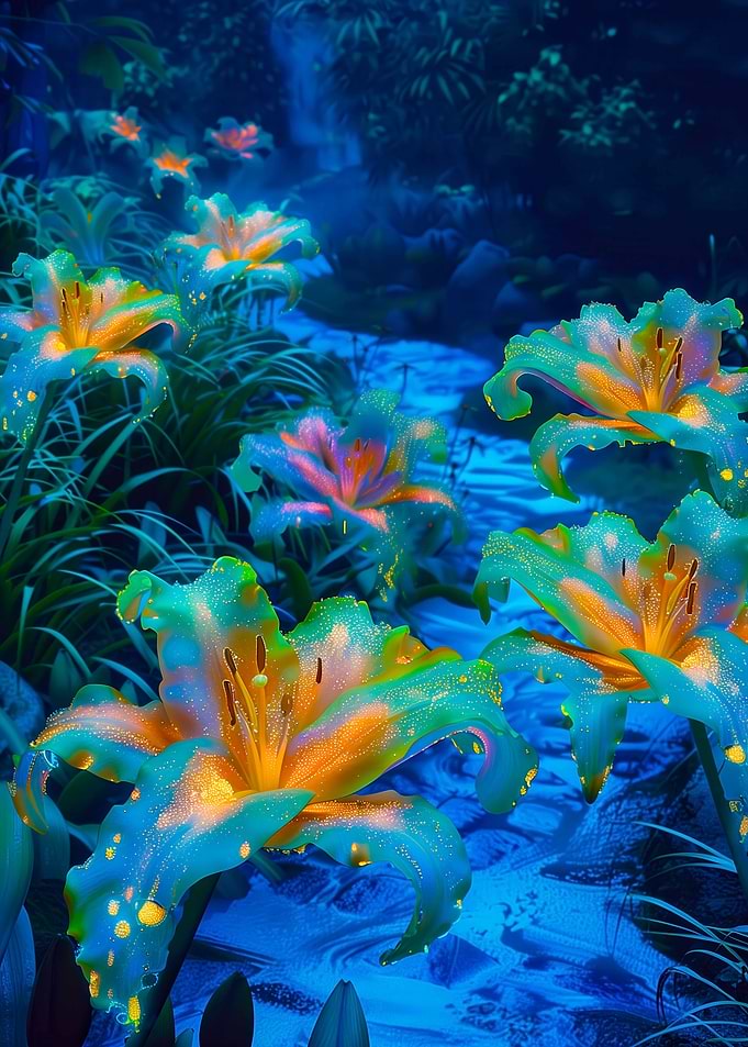 Flowers by a Stream
