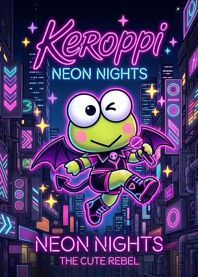 Keroppi Neon Nights The Cute Rebel