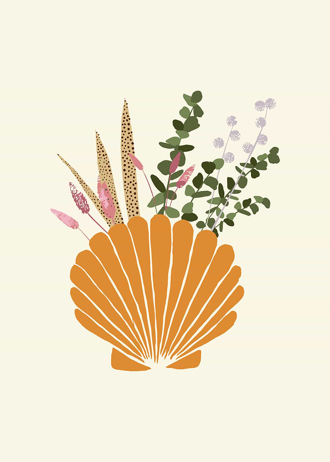 Boho Seashell Floral Arrangement