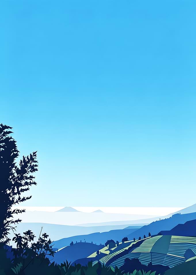 Serene Mountain Landscape with Terraced Fields