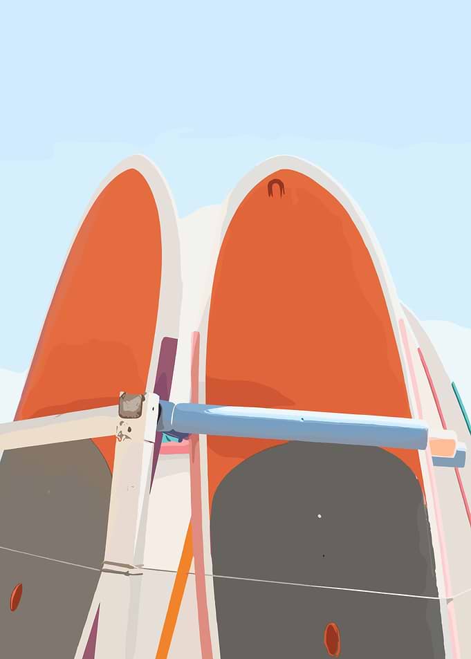 Abstract Sailboat Sails