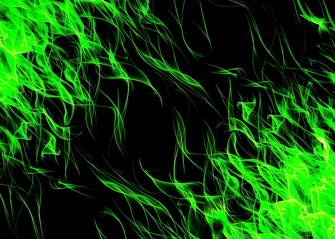 Green Fire Flames Abstract Background