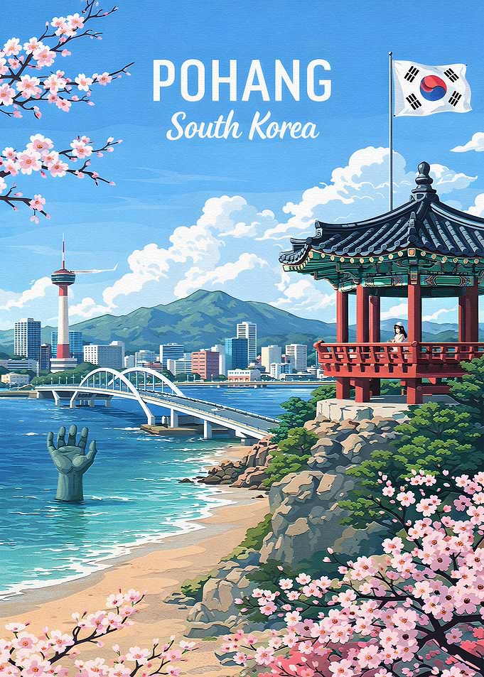 Pohang South Korea Travel Poster