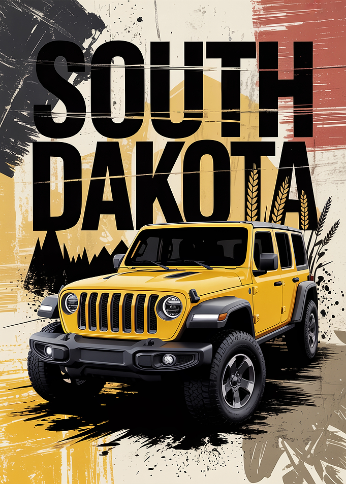 South Dakota And Yellow SUV