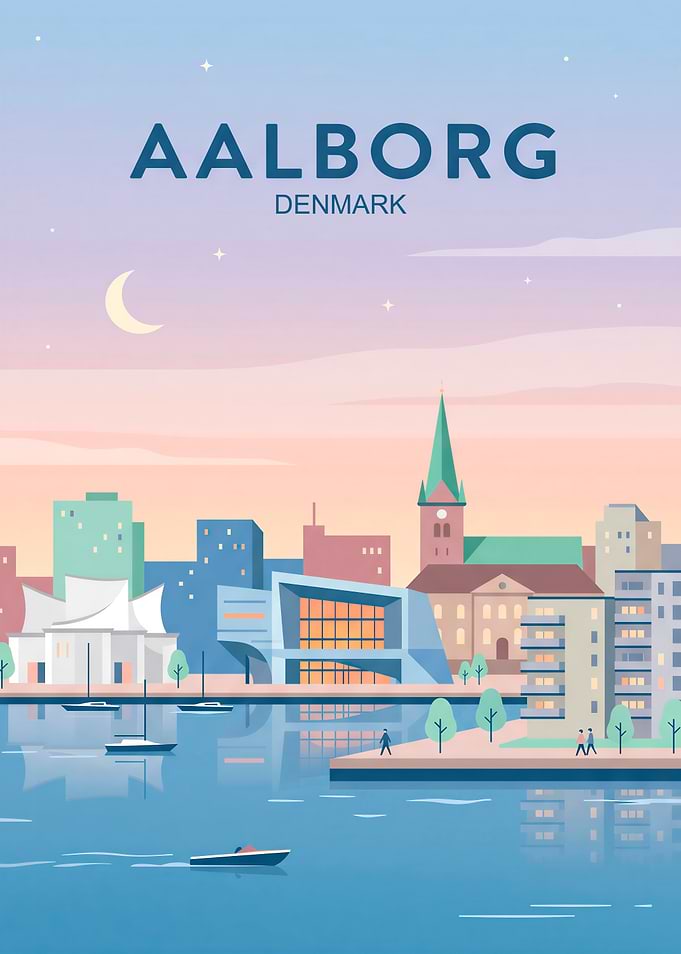 Aalborg Denmark Cityscape Poster