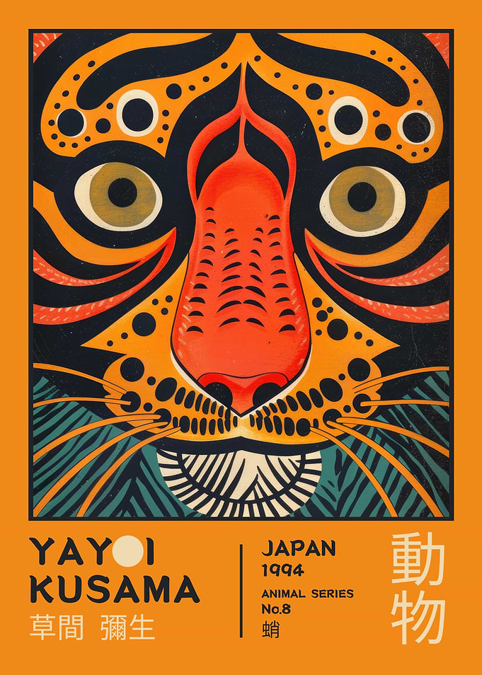 Yayoi Kusama Tiger Art Exhibition Poster