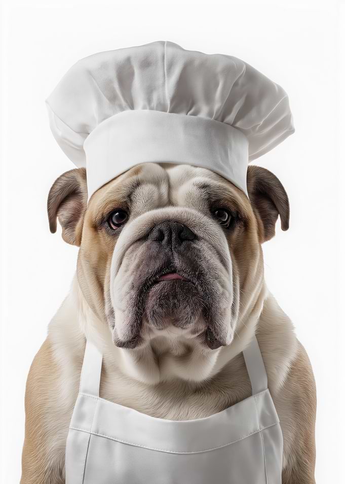 Bulldog Chef in Uniform
