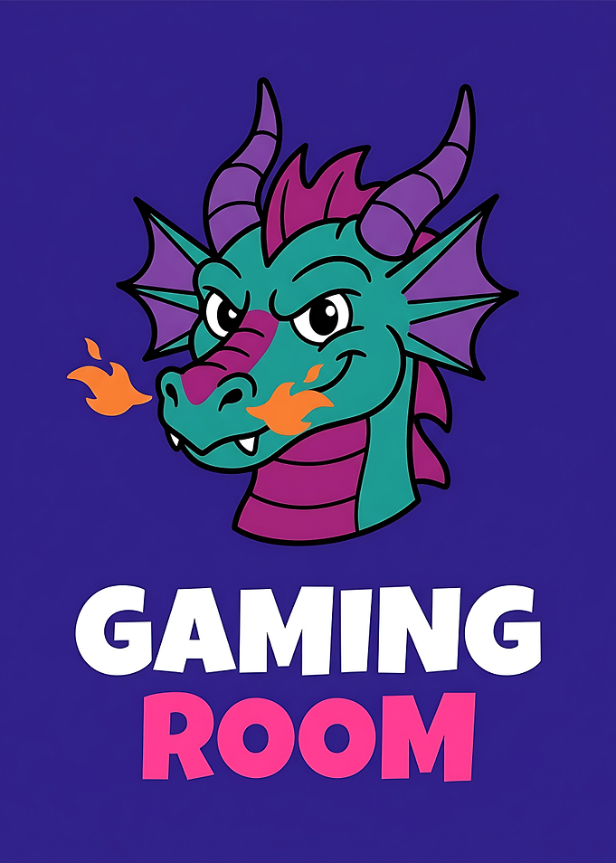 Gaming Room Funny Dragon Art poster