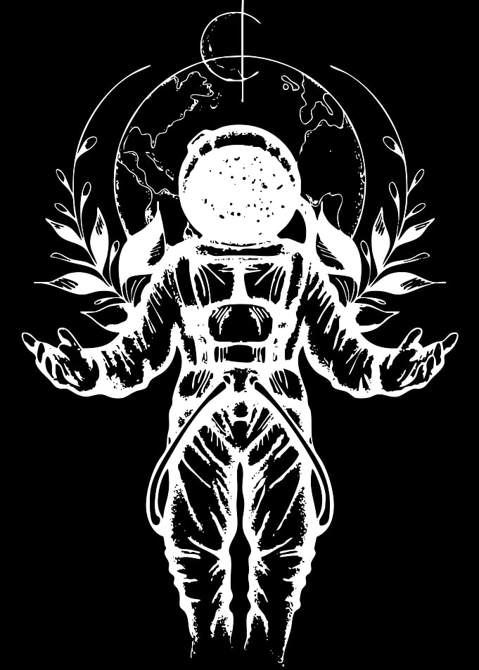 Astronaut with Earth and Branches