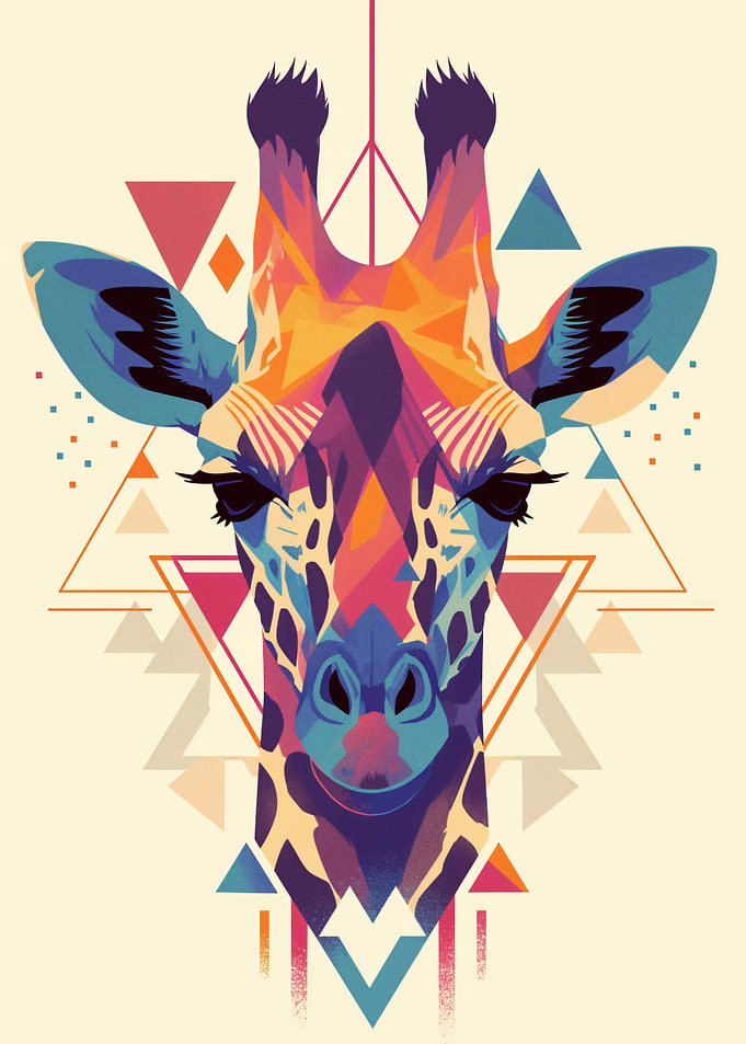 Geometric Giraffe Portrait