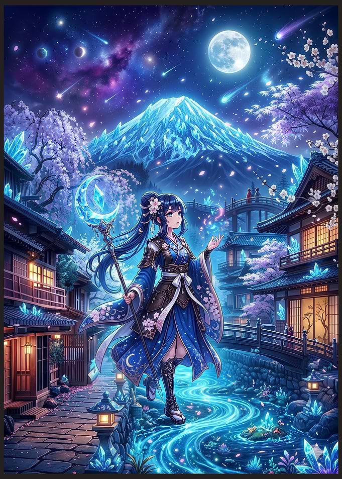 Magical Anime Girl in a Japanese Village