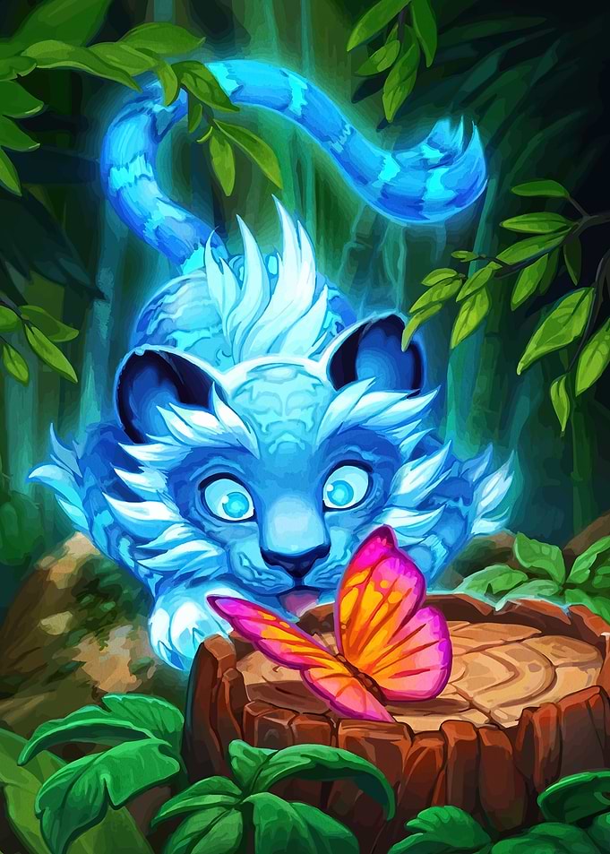 Blue Spirit Cat and Butterfly