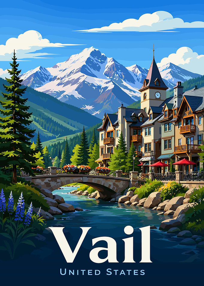 Vail, United States Travel Poster