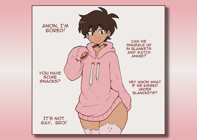 Anime character in pink hoodie