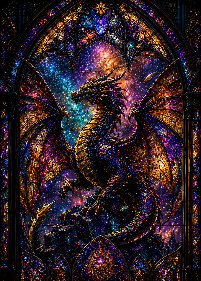 Dragon Stained Glass Galaxy
