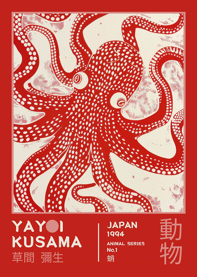 Yayoi Kusama Octopus Exhibition Poster