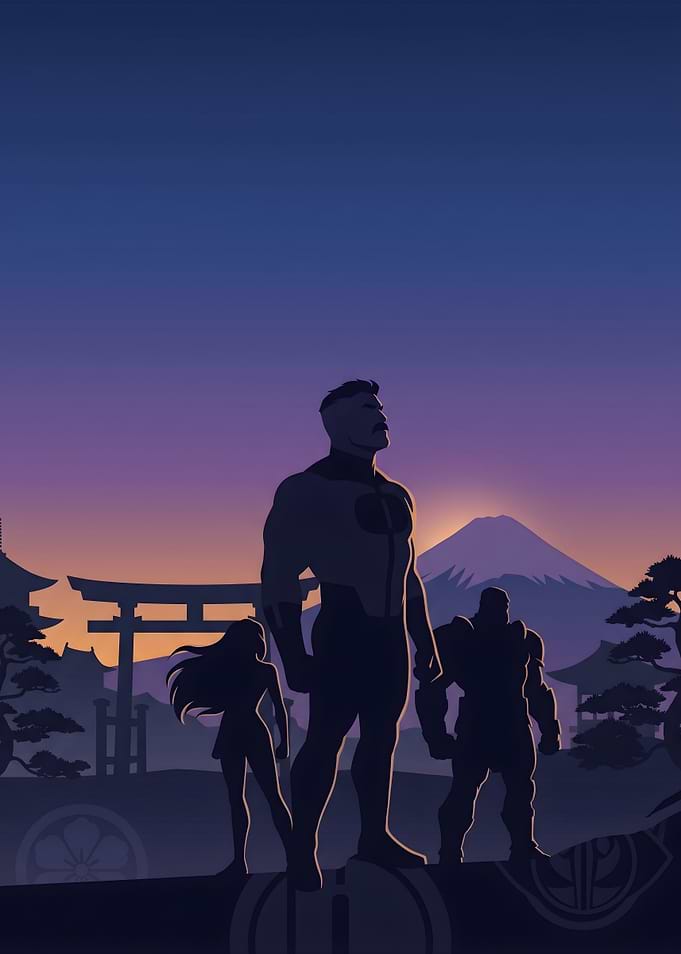 Superheroes at Mount Fuji