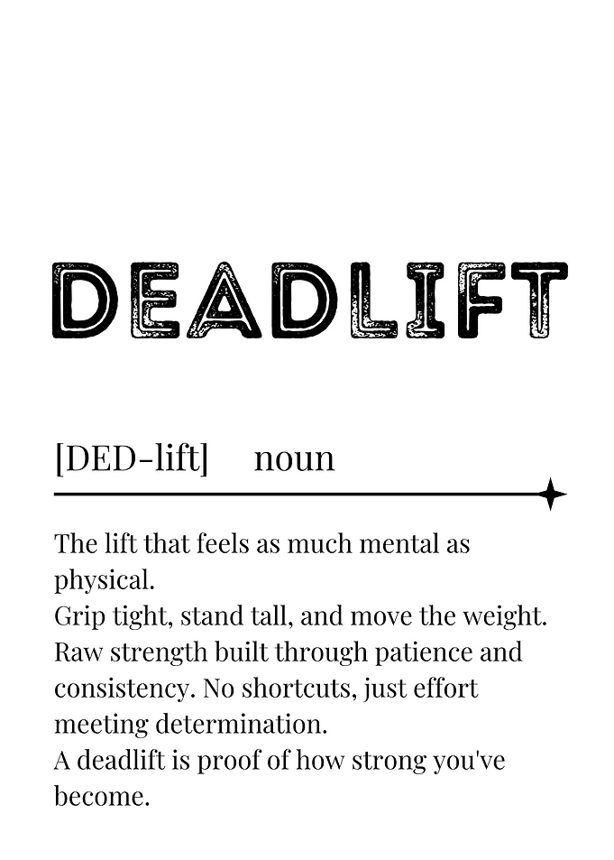 Deadlift Definition Poster