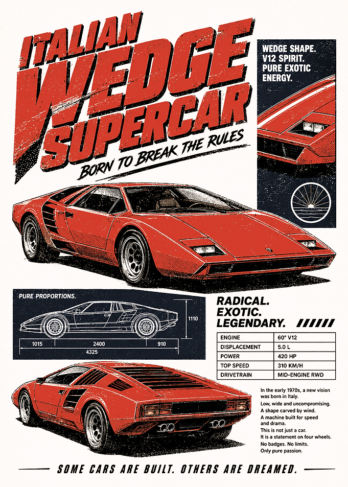 Italian Wedge Supercar Poster