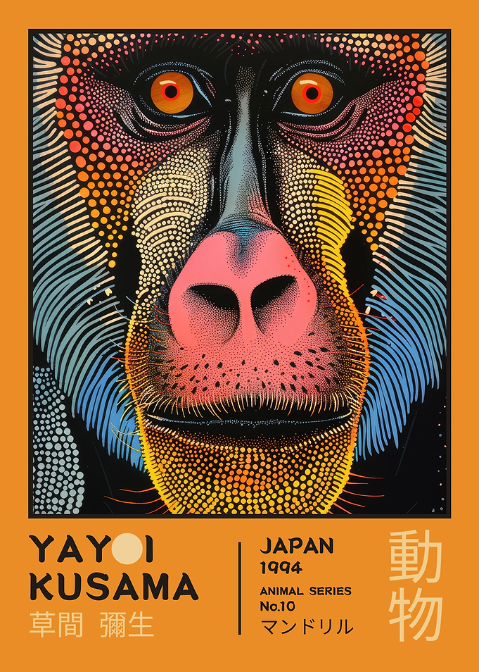 Yayoi Kusama Mandrill Exhibition Poster