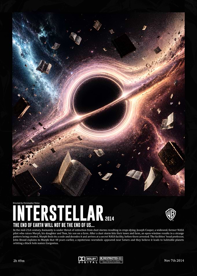 Interstellar : Halftone Black Hole Movie Poster