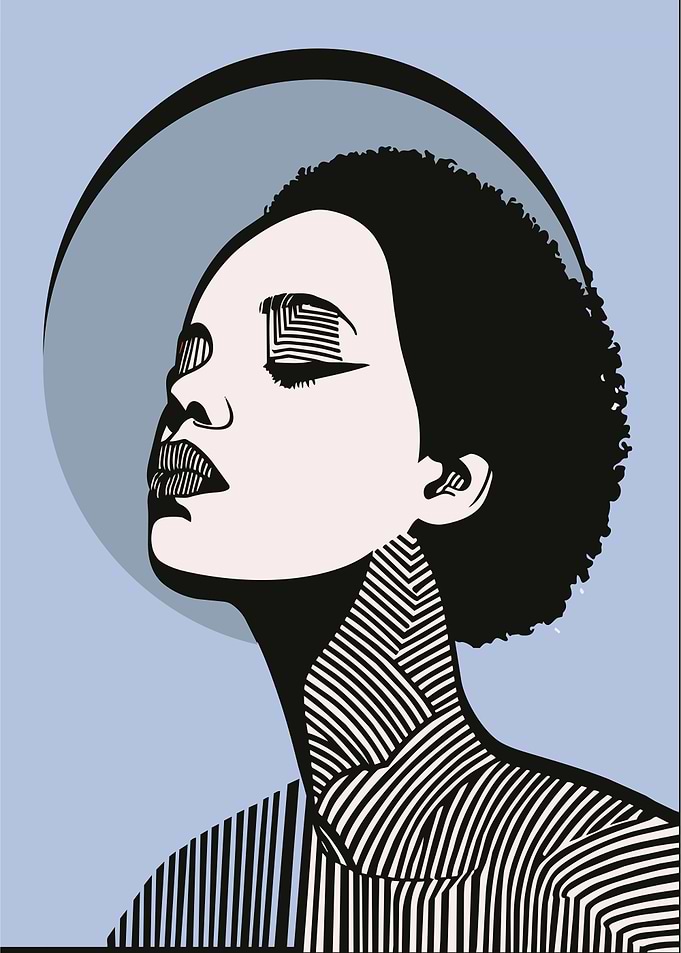 Portrait of a Black Woman with Afro