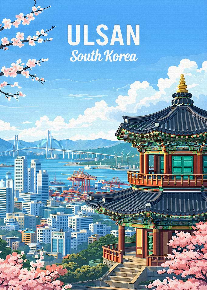 Ulsan South Korea Travel Poster