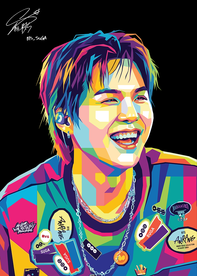 Suga BTS Pop Art Portrait