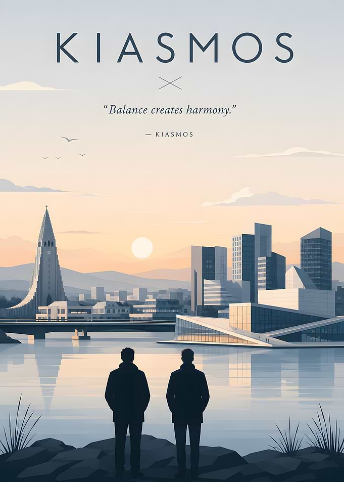 Kiasmos Cityscape with Two Figures